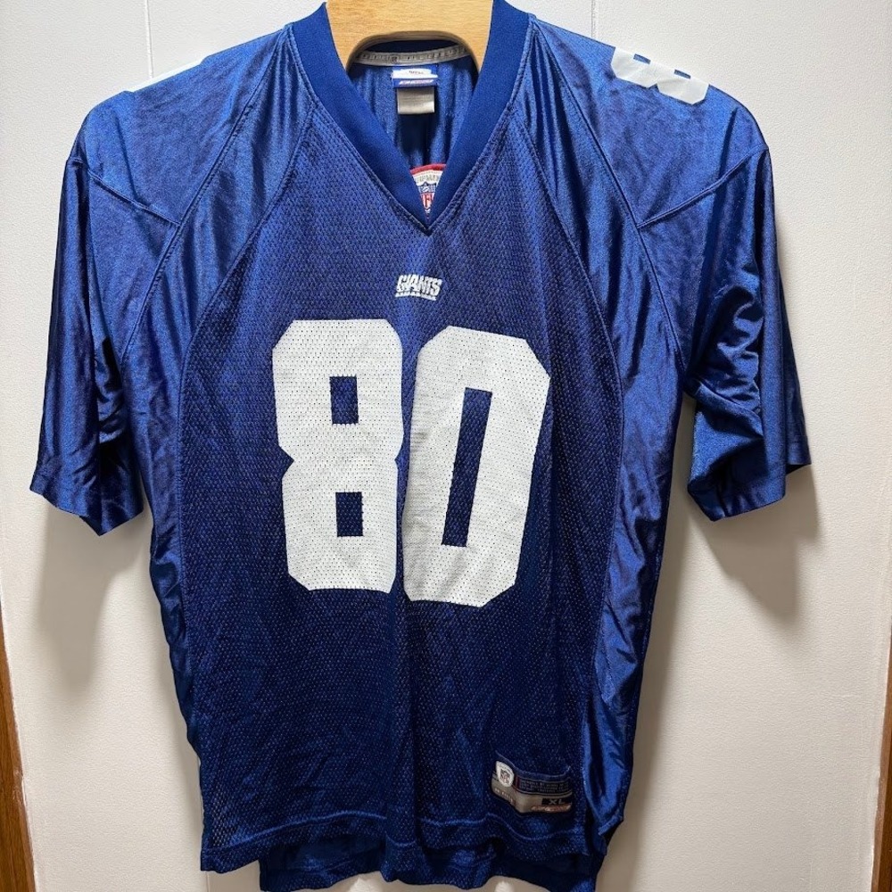Reebok NFL New York Giants Jeremy Shockey 80 Jersey Blue Mens XL